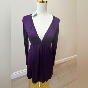 Chic Long Sleeve Purple Dress
